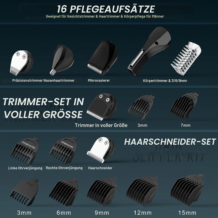Hatteker Herren Körperschneidegerät Bartschneider Intimschneider Herrenpflegeset Elektroschermesser