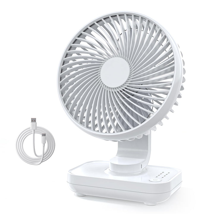 Dreamhigh® 4000mAh USB Ventilator Ultra Leise, Tischventilator, Klein Tragbarer 4 Geschwindigkeiten