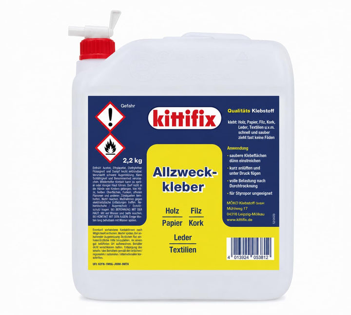 Kittifix Allzweckkleber 2,2 Kg mit Auslaufhahn
