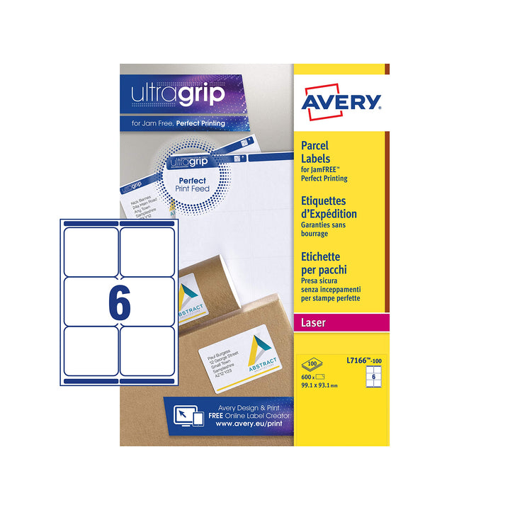 Versandetikett Avery Quickpeel 99.1x93.1 Weiss 100 Blätter 6 Etiketten pro Blatt