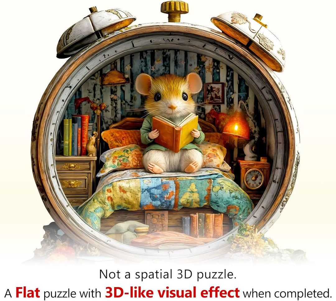 Holzpuzzles für Erwachsene – 34 cm × 32.7 cm Weckermaus Puzzle, Weckermaus