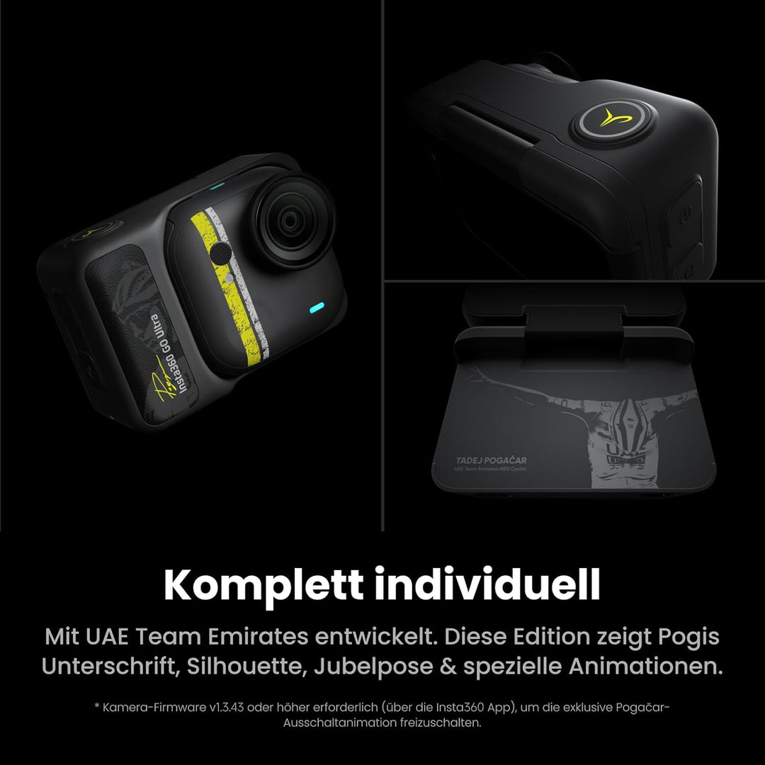 Insta360 GO Ultra Tadej Pogačar-Edition – Kleine 4K Vlogging-Kamera, Freihändig, POV-Kamera, 1/1,28"