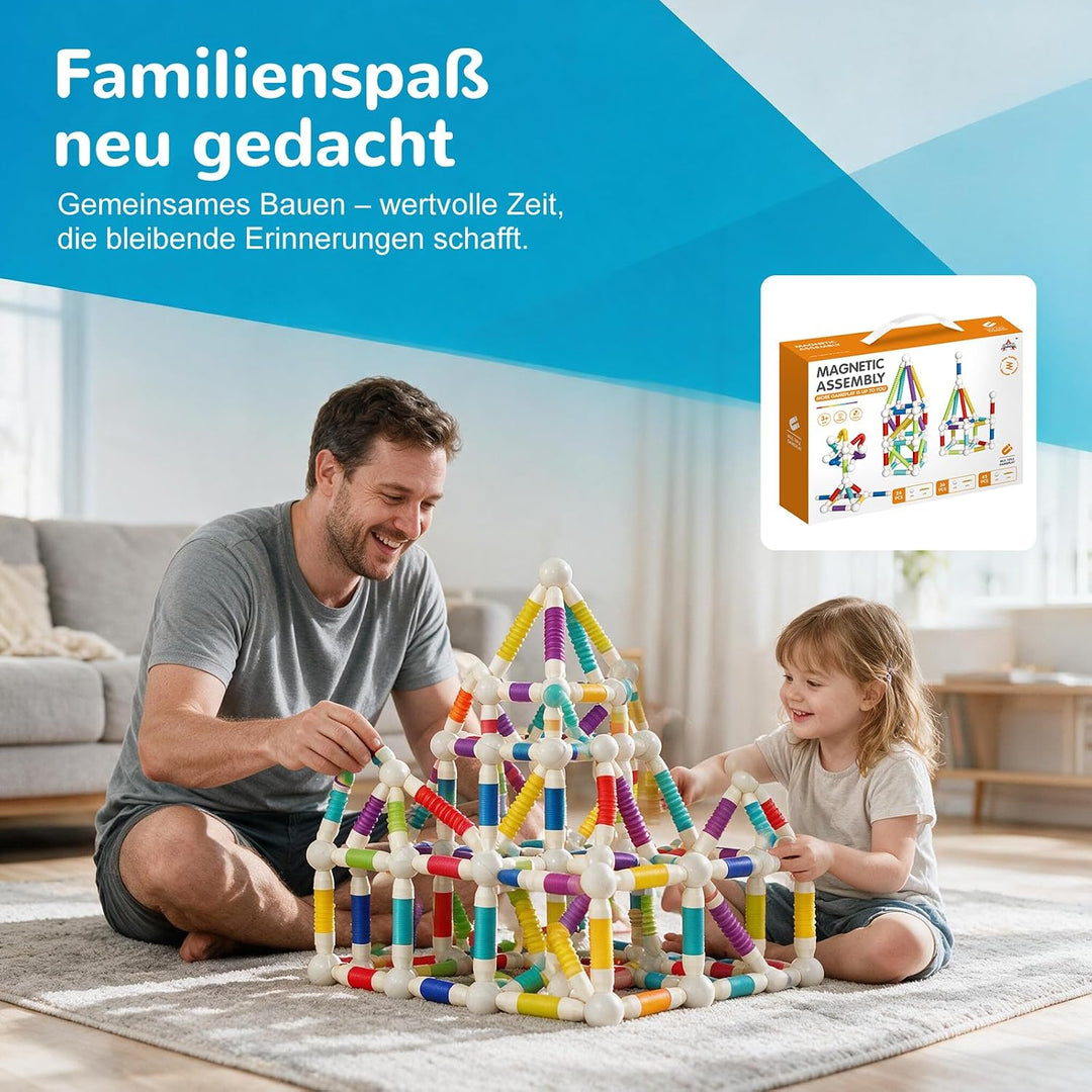 Mostop 45PCS Teleskopierbare Flexible Magnetische Baustäbchen