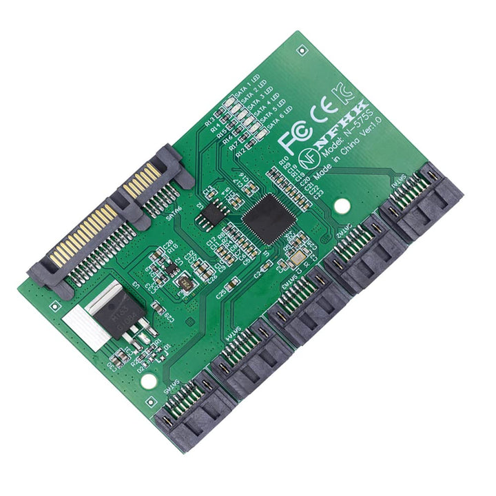 cablecc 6Gbps SATA 3.0 1 bis 5 Splitter Ports HUB Adapter Konverter PM Multiplier Port Selector JMB5