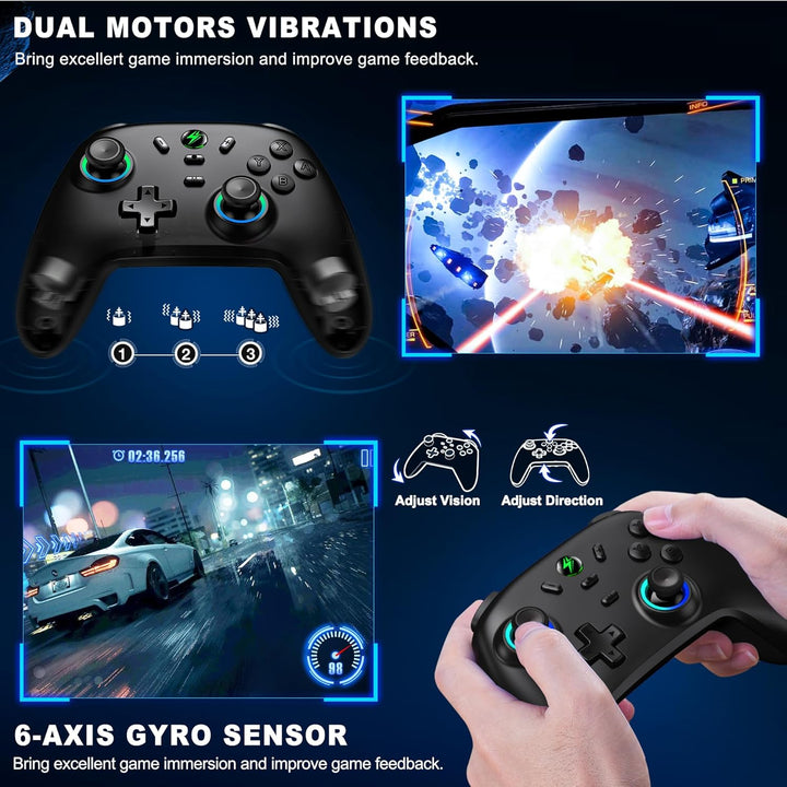 ALEEMTRY Switch Controller Kompatibel mit Switch 2/Switch/Lite/OLED, Wireless Switch Pro Controller