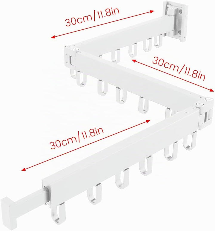 Einziehbarer Kleiderständer, Aluminium, Klappbar, Wandmontage, Wäscheständer mit Handtuchhalter, Kle