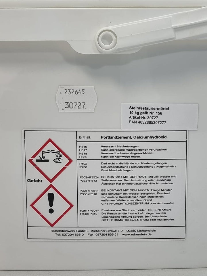 Ruberstein Steinrestauriermörtel für Natur- und Kunststein 10 kg im Eimer (gelb)