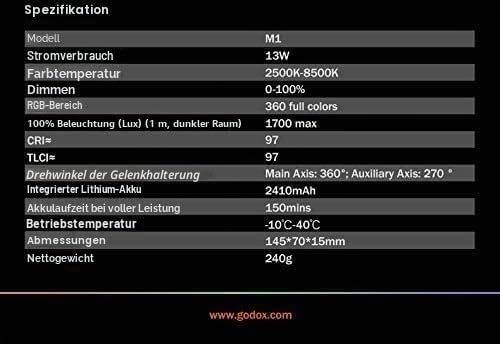 Godox M1 RGB Kreative LED-Beleuchtung