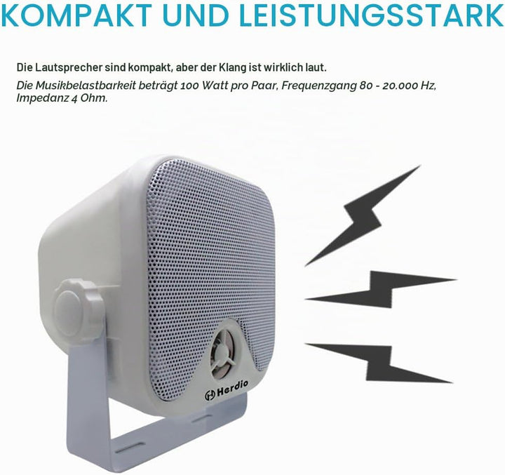 100 W 10,2 cm Mini Marine Lautsprecher Wasserdicht Stereo Audio Lautsprecher System Für ATV UTV Moto