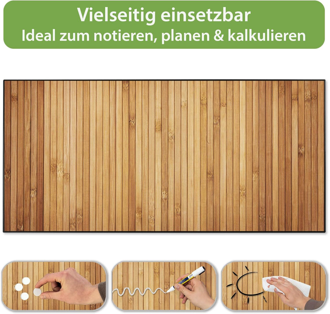 banjado Magnettafel schwarz 78 x 37cm / Magnetwand Metall/Magnetpinnwand als Memoboard/Pinnwand Magn