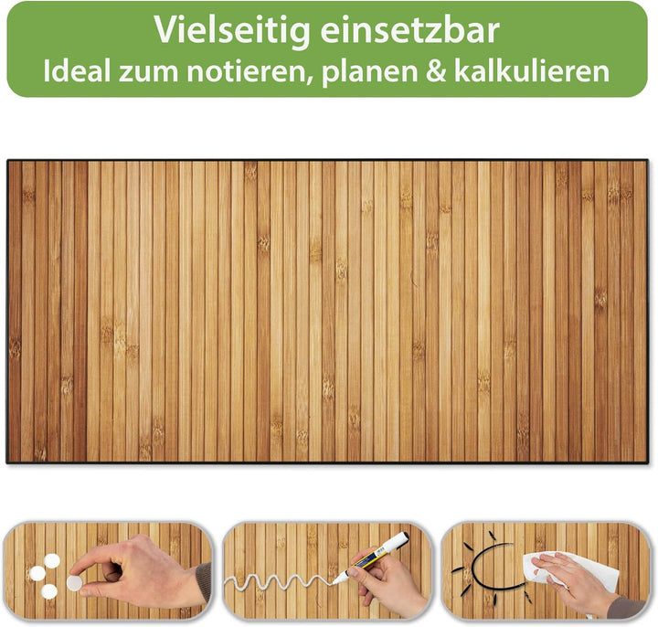 banjado Magnettafel schwarz 78 x 37cm / Magnetwand Metall/Magnetpinnwand als Memoboard/Pinnwand Magn