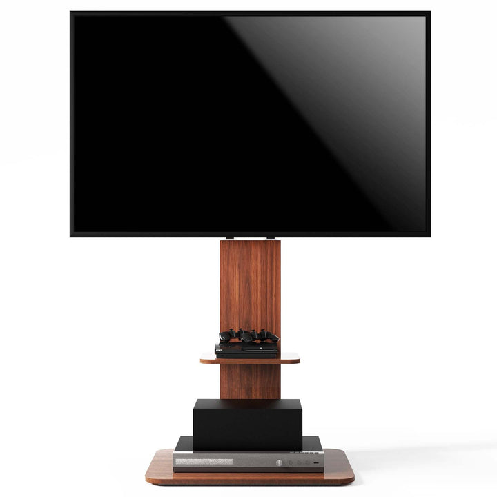 unho TV Ständer Holz, TV Standfuss Höhenverstellbar Fernseher Halterung mit Ablage Universal für 32”