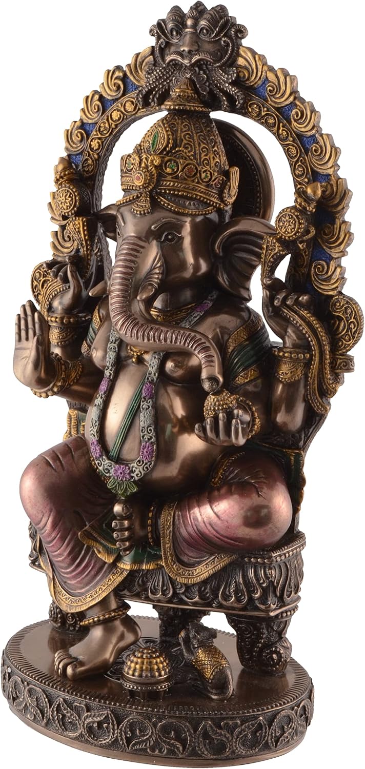 VOGLER Joh. Vogler GmbH Ganesha indischer Gott des Glücks - Tempelbogen sitzend bronziert by Verones