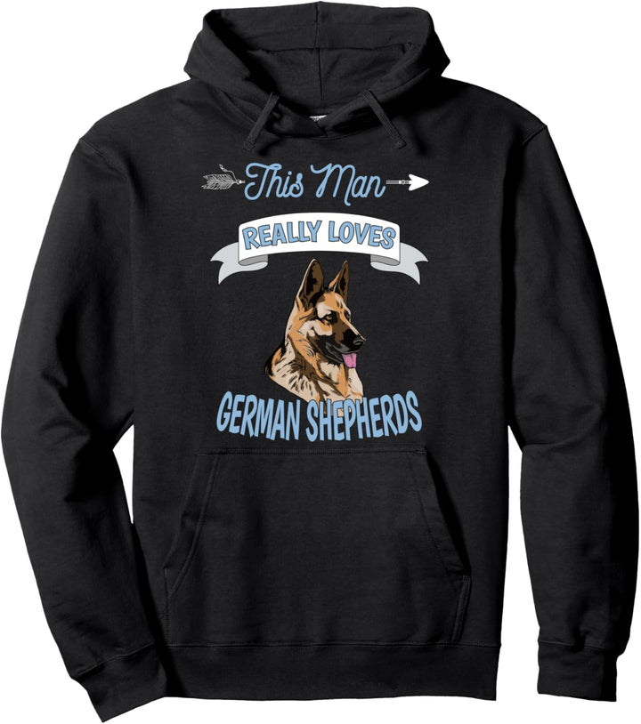 Herren Mann liebt wirklich Geschenk Deutscher Schäferhund Pullover Hoodie