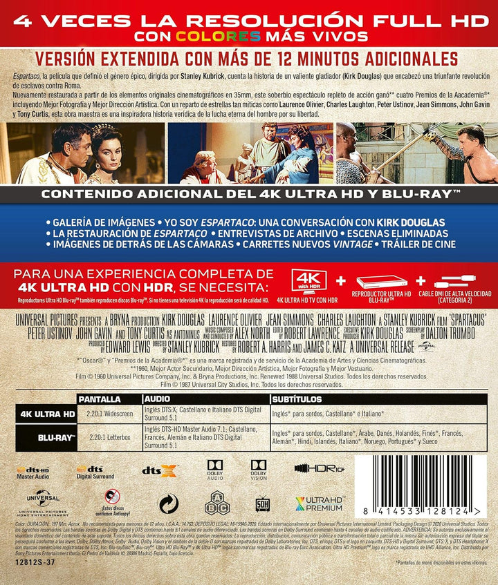 Espartaco (4k uhd + bd) - BD