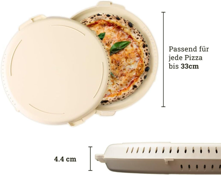 Original Wiederverwendbare Pizzabox seit 2022, Mehrweg Pizzakarton aus robustem Polypropylen für Piz