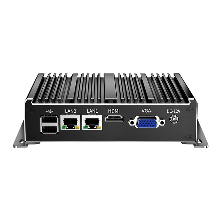 Lüfterloser Mini-PC, Industrie-PC, Mini-Computer Dual Core N2840, 4K HD + VGA, 2Gigabit Ethernet, US