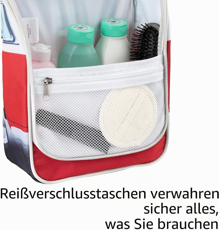 BRISA VW Collection - T1 Bulli Bus Reise-Kulturbeutel zum Aufhängen | Volkswagen Kulturtasche Kosmet