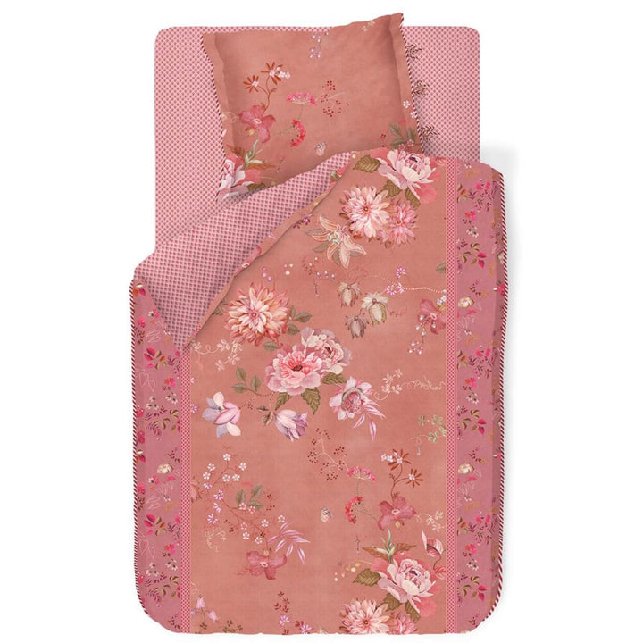 Pip Studio Perkal-Bettwäsche Tokyo Bouquet | rosa - 135 x 200 135x200 cm + 80x80 cm, 135x200 cm + 80