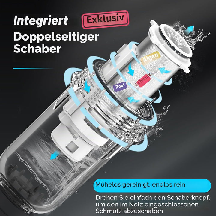 Wasser Vorfilter Sedimentfilter mit Schaber, Spin Down Sedimentfilter für Brunnenwasser, 300 Mikron,