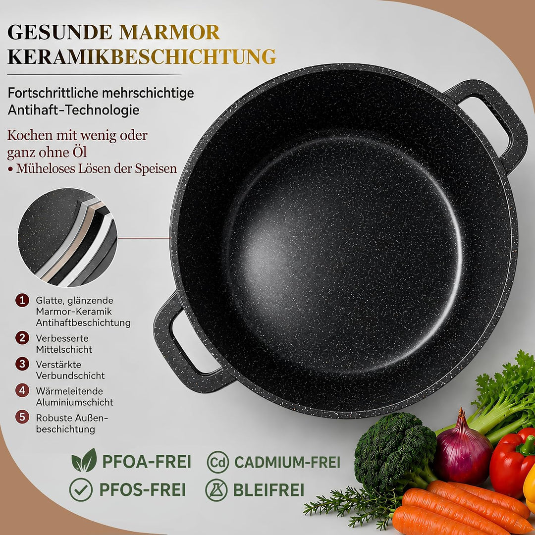 GOLDMANN Kochtopf 32 cm, 10 L, Antihaft, Induktion &amp; Deckel