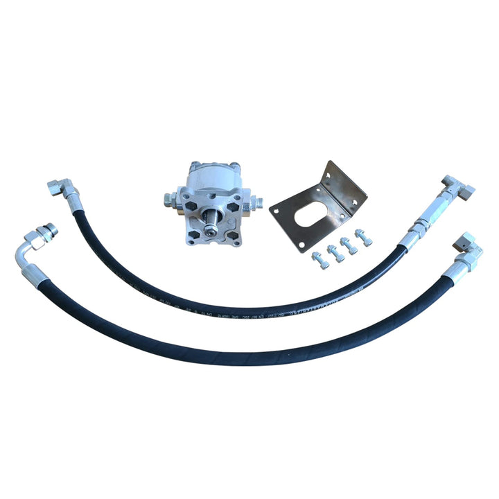 Anhängerpumpe Kipperpumpe Akkuschrauber PKW Anhänger Hydraulikpumpe (T-Stück BSP 3/8" mit Halteplatt