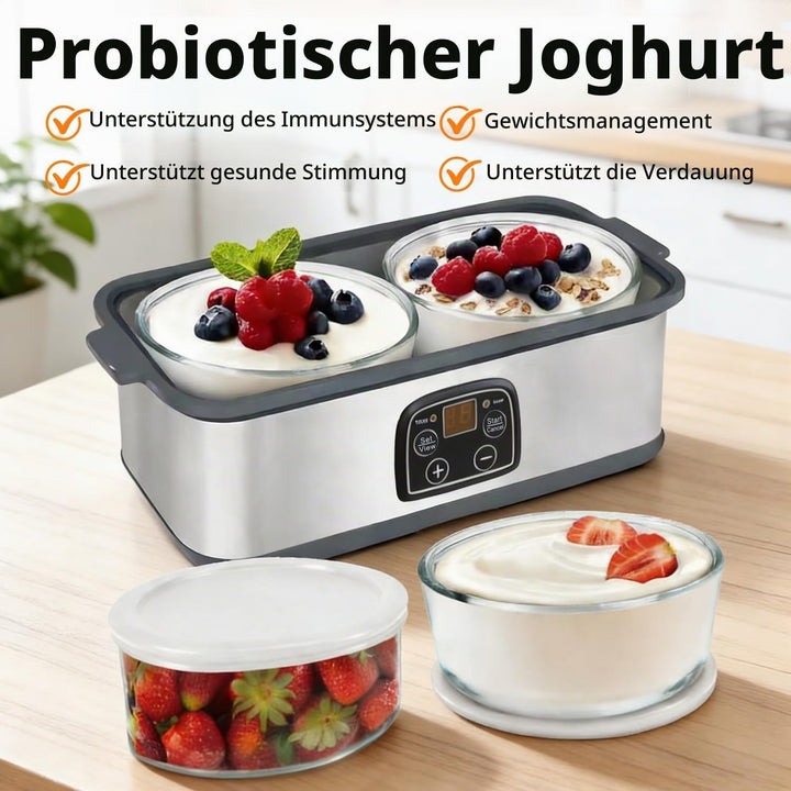 Automatischer Joghurtmaschine, 2L Einstellbare Temperatur &amp; Timer Elektrischer Joghurtbereiter mit L