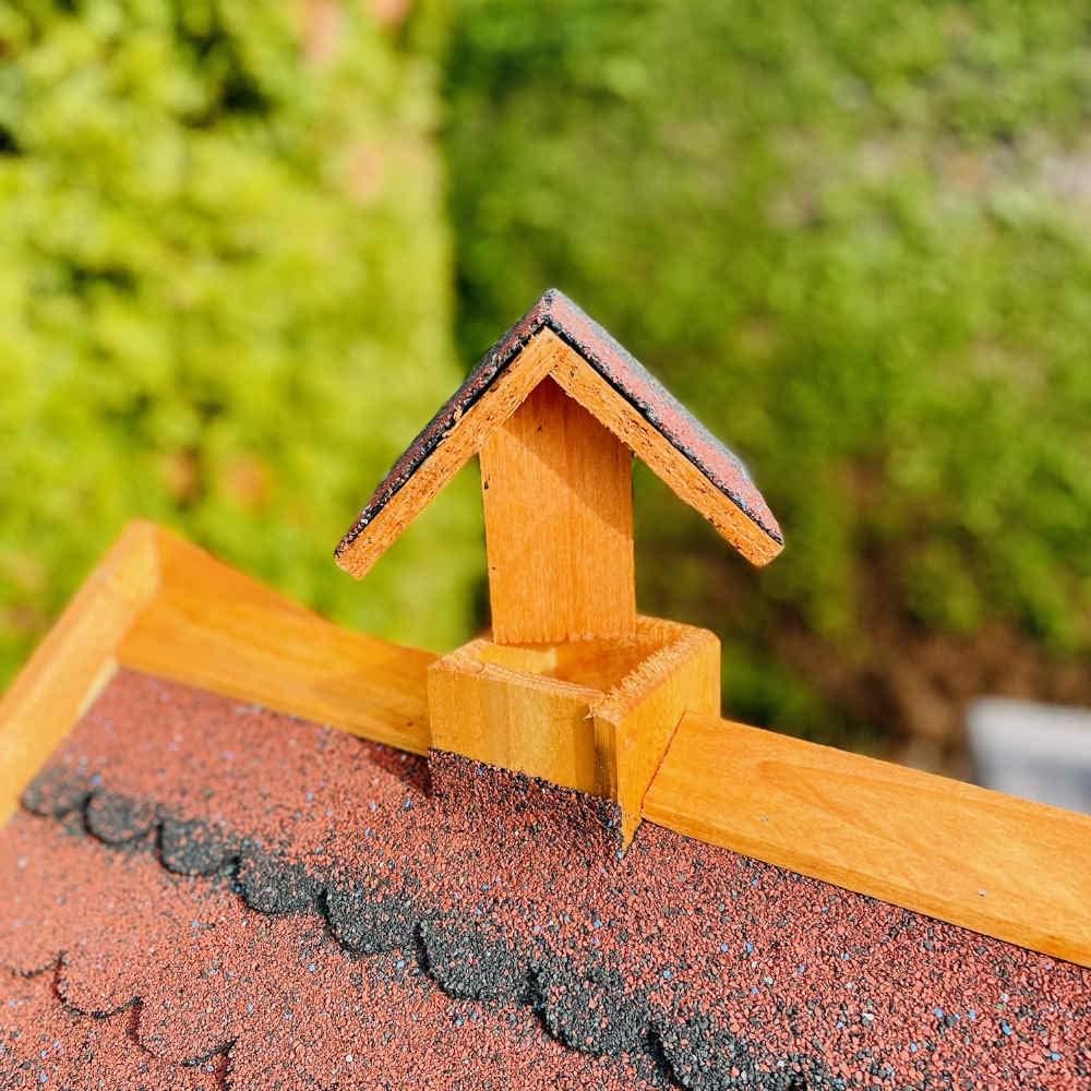 Rechteckiges Vogel Futter Haus L - XL Futterstelle Holz Vogelhaus wetterfest für den Garten oder Bal