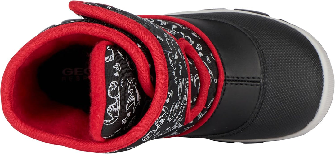 Geox Jungen B Flanfil Boy B ABX Stiefeletten 25 EU Black Red, 25 EU Black Red