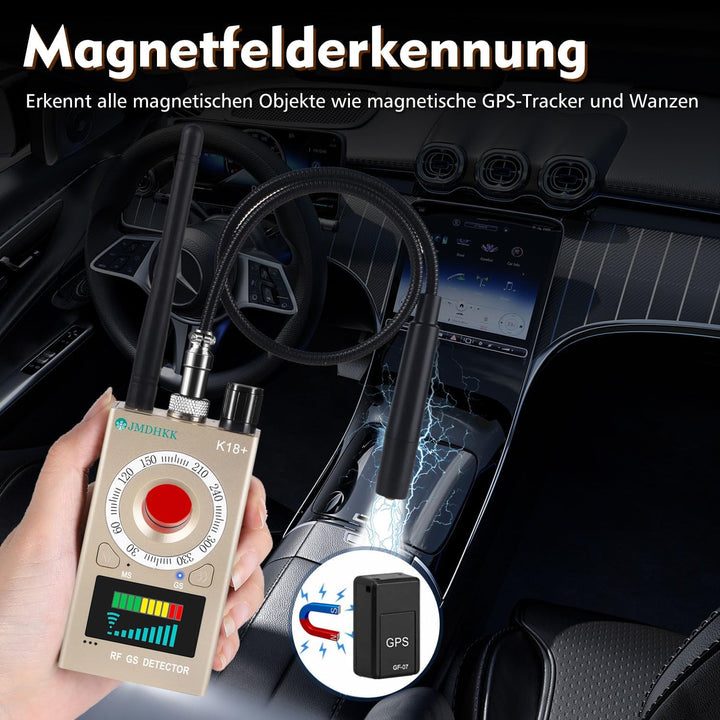 JMDHKK K18+ Versteckter Kamera-Detektor, Spionagekamera-Finder, Wanzendetektor, Magnetfeld-Detektor,