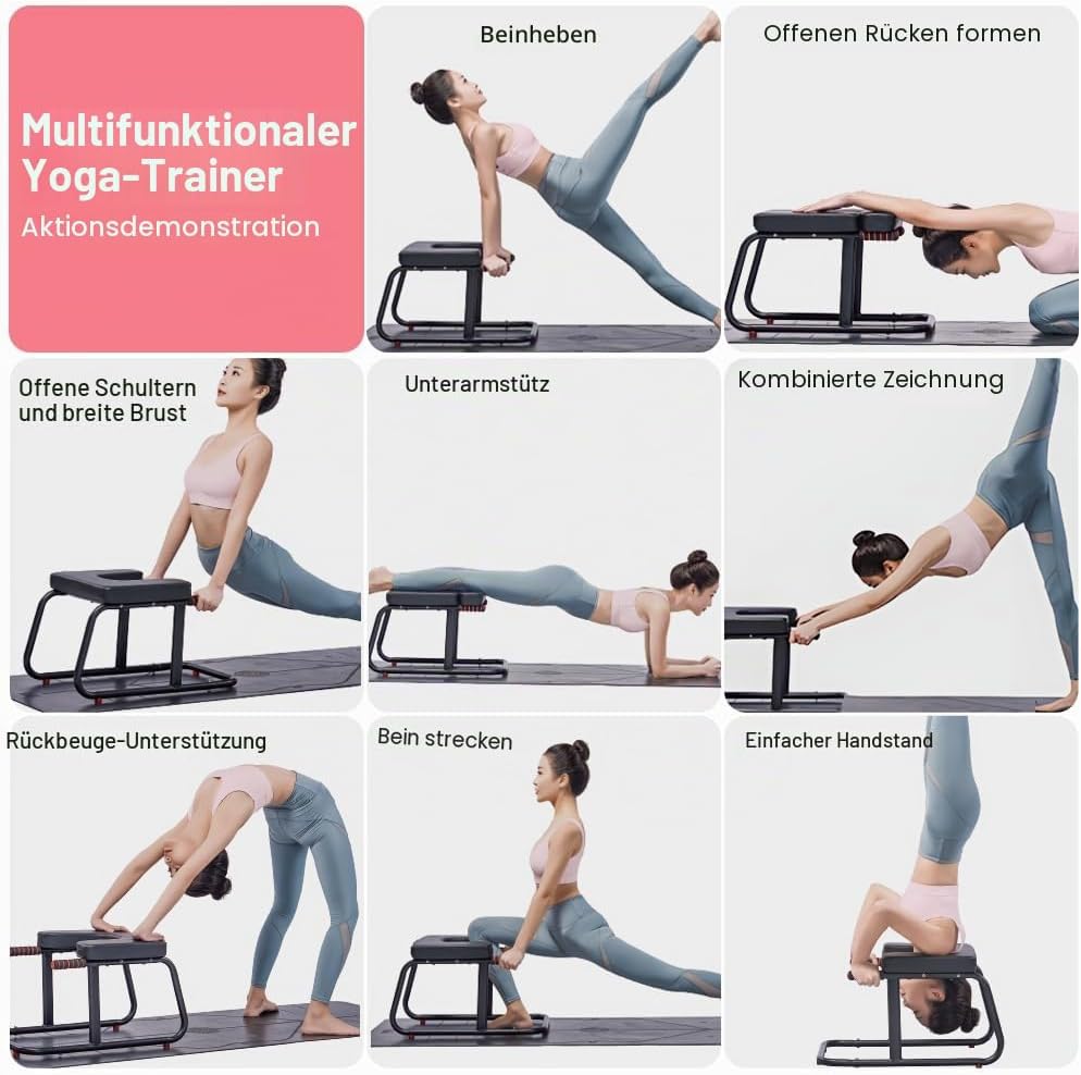 Multifunktionaler U-förmiger Hocker, 250 kg Kapazität, doppelte Armlehne, rutschfeste Yoga-Fitness-H
