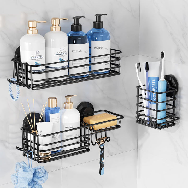 TAILI Duschablage Ohne Bohren Rostfreie Duschregale für die Dusche Grosse Kapazität Bad Organizer Oh
