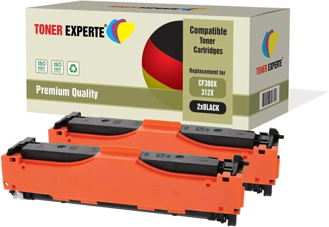 TONER EXPERTE® 2 Schwarz Toner kompatibel zu CF380X 312X für Colour LaserJet Pro MFP M476dn M476dw M