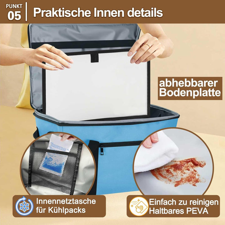 Kühltasche 30L, Gross Einkaufstasche Faltbar Thermotasche Dauerhaft Isoliertasche Picknicktasche Gef