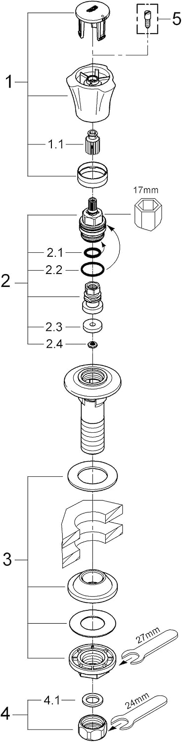 Grohe Costa L, Bidet Ventile, Silber