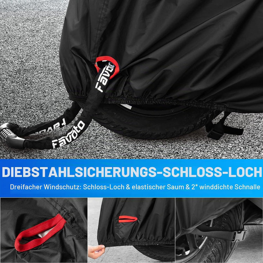 Favoto Motorradabdeckung Wasserdicht Motorrad Abdeckpane Outdoor 210D Oxford für Motorräder Elektror