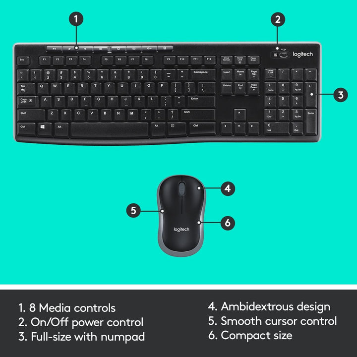 Logitech MK270 Wireless Combo・(920-004524)・Tastatur-und-Maus-Set