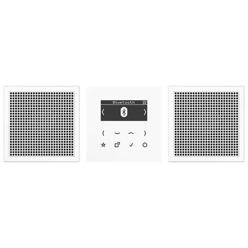 Jung Smart Radio DAB+ DABLS2BTWW Bluetooth-Set Stereo Radio 4011377172722 Weiss mit 2 Lautsprechern,