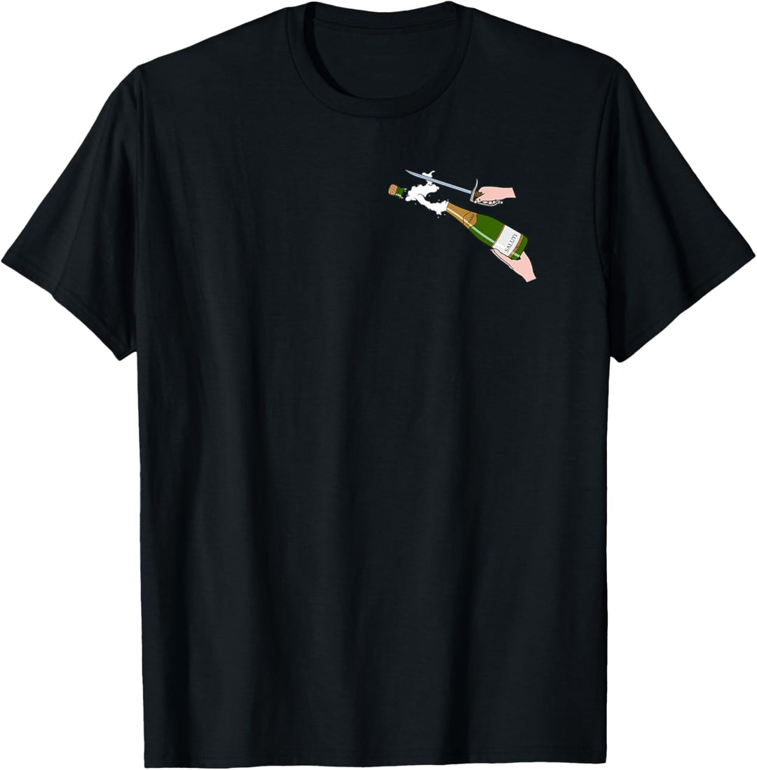Champagner mit dem Säbel öffnen - Champ Saluti hohe Kunst T-Shirt