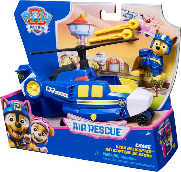 PAW PATROL Air Rescue - Chases Polizei-Rettungshubschrauber mit Geschoss-Abwurf und Chase Spielfigur