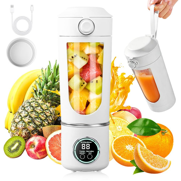 700 ml Tragbarer Mixer, Wiederaufladbarer Kleiner Entsafter, Smoothie Maker mit 12 Rostfreien Klinge