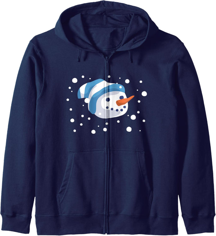 Schneemanngesicht, das Weihnachtsferien schneit Kapuzenjacke