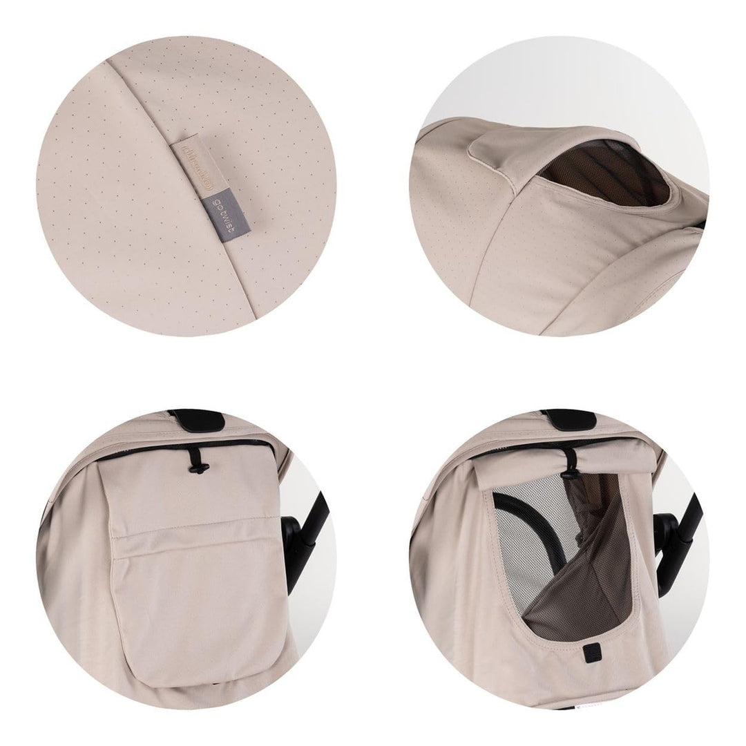 Chipolino Kinderwagen Go Twist Sitz drehbar PU-Reifen klappbar Federung Korb beige, beige