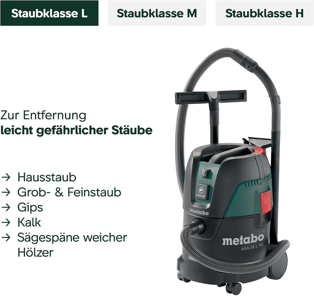 Metabo Allessauger / Nass Trockensauger mit Steckdose ASA 25 L PC (602014000) Industriesauger mit st