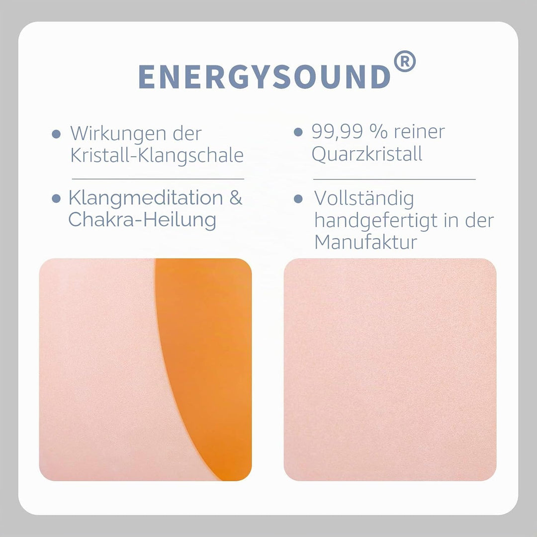 ENERGYSOUND 432 Hz Klangschalen D note Kristall Klangschalen Sacral Chakra Orange 10 Zoll 25 CM