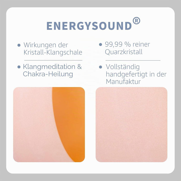ENERGYSOUND 432 Hz Klangschalen D note Kristall Klangschalen Sacral Chakra Orange 10 Zoll 25 CM