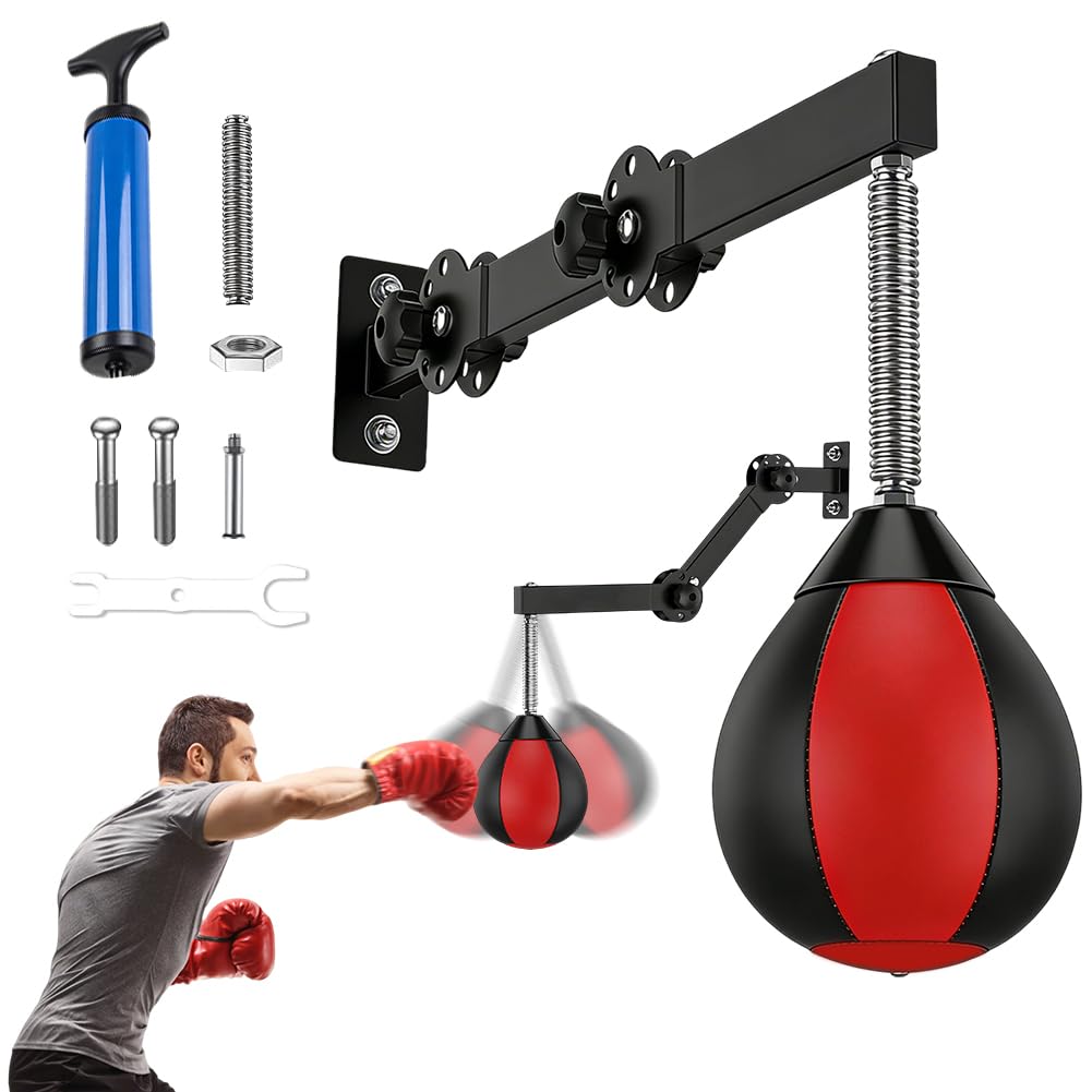 Punchingball Tisch, Boxbirne für Wandmontage, Boxball mit Aufhängung, Boxsack Hängend Punching Bag m