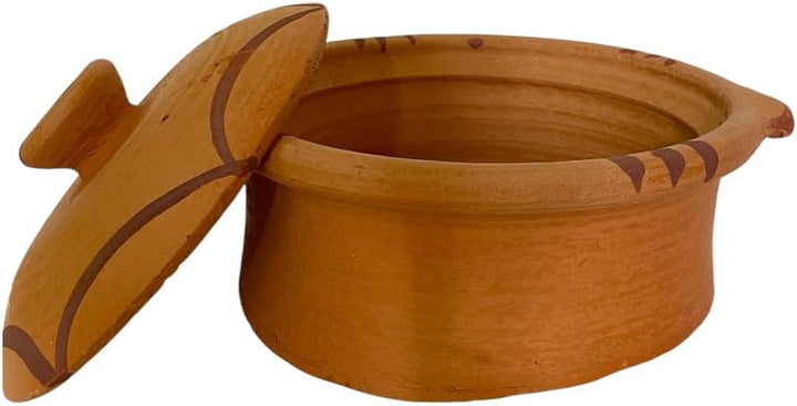 Marokkanische Berber-Tajine aus Terrakotta, 27 x 24,5 x 16 cm, traditioneller handgefertigter Topf,
