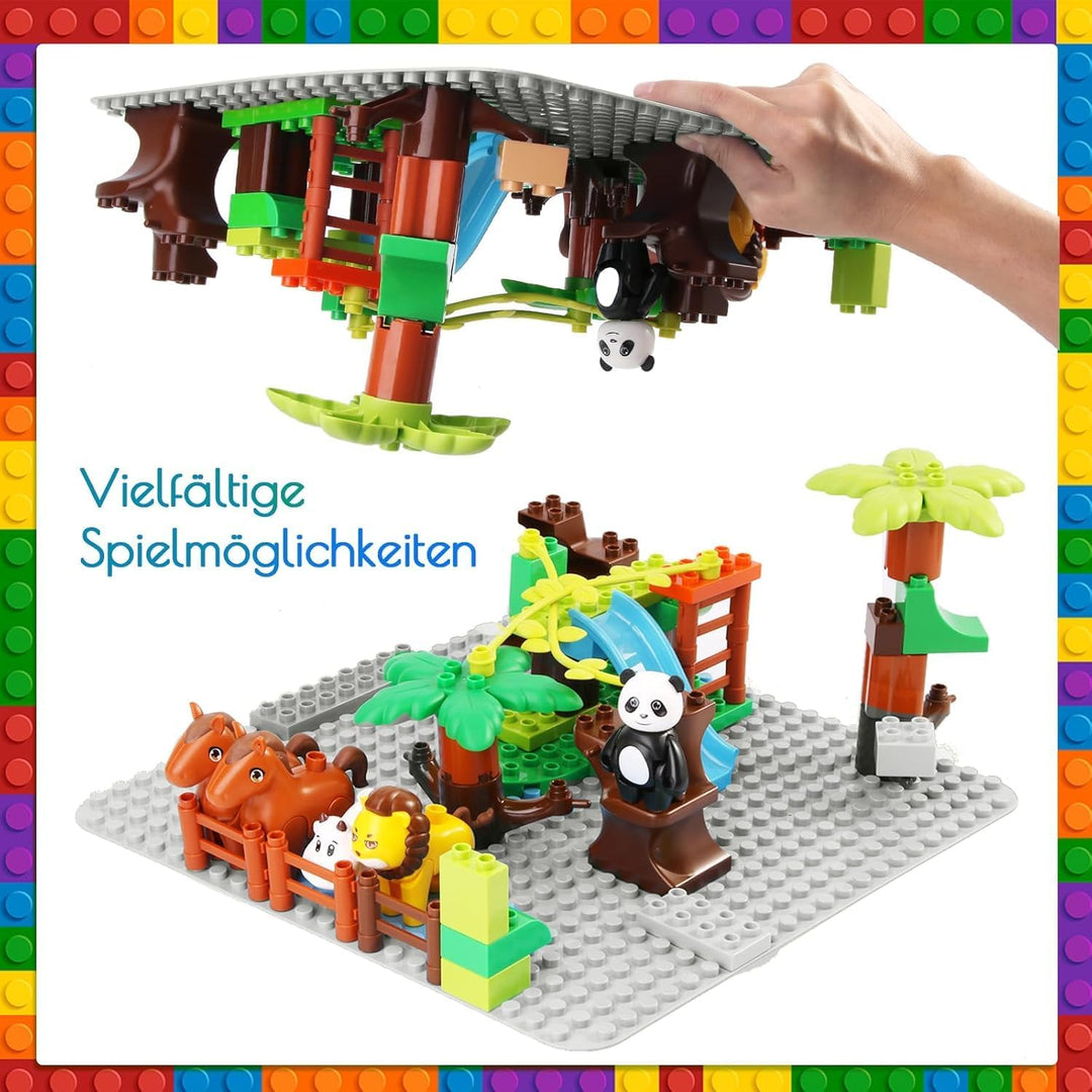 grosse Platte Kompatibel mit Lego Duplo, 38 x 38cm grundplatte, Konstruktionsspielzeug für Mädchen u