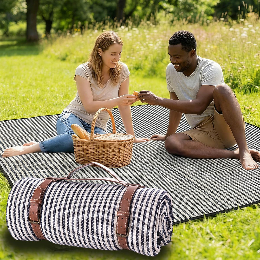 Picknickdecke 150x200cm Wasserdicht Extra Grosse Stranddecke Campingdecke mit Tragegriff 3-lagig Iso